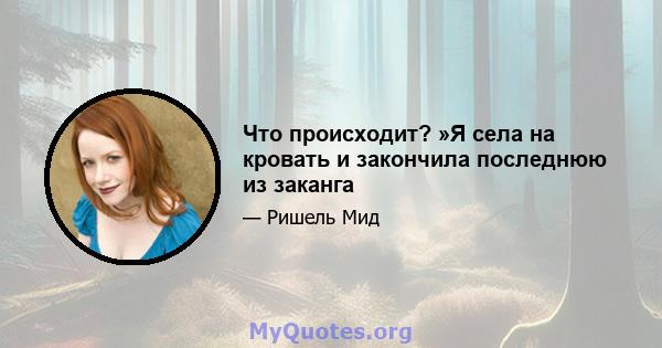 Что происходит? »Я села на кровать и закончила последнюю из заканга