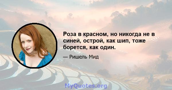 Роза в красном, но никогда не в синей, острой, как шип, тоже борется, как один.