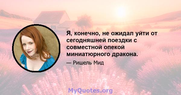 Я, конечно, не ожидал уйти от сегодняшней поездки с совместной опекой миниатюрного дракона.