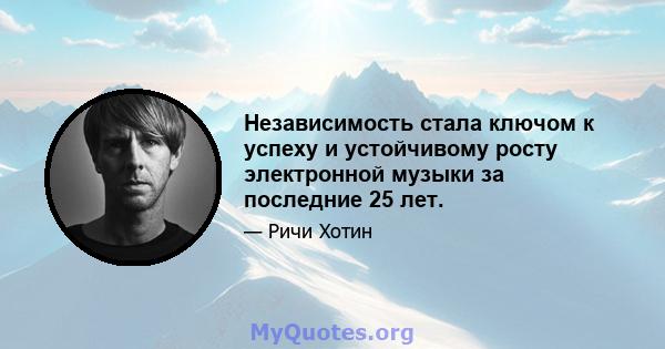 Независимость стала ключом к успеху и устойчивому росту электронной музыки за последние 25 лет.