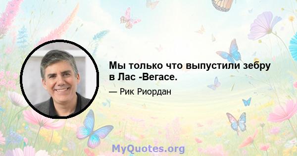 Мы только что выпустили зебру в Лас -Вегасе.