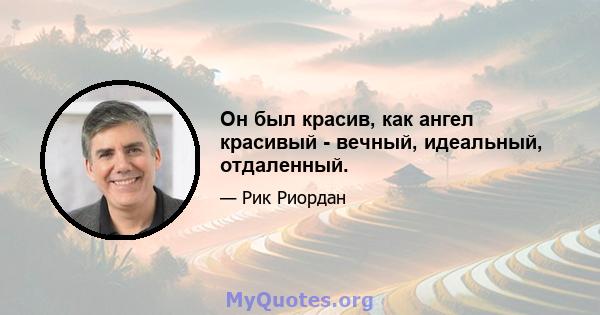 Он был красив, как ангел красивый - вечный, идеальный, отдаленный.