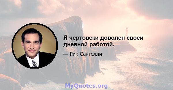 Я чертовски доволен своей дневной работой.