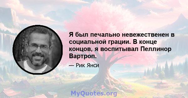 Я был печально невежественен в социальной грации. В конце концов, я воспитывал Пеллинор Вартроп.