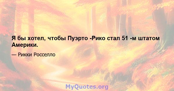 Я бы хотел, чтобы Пуэрто -Рико стал 51 -м штатом Америки.