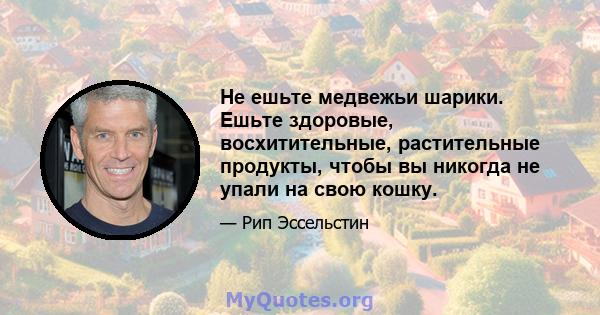 Не ешьте медвежьи шарики. Ешьте здоровые, восхитительные, растительные продукты, чтобы вы никогда не упали на свою кошку.