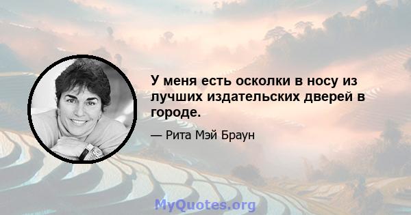 У меня есть осколки в носу из лучших издательских дверей в городе.