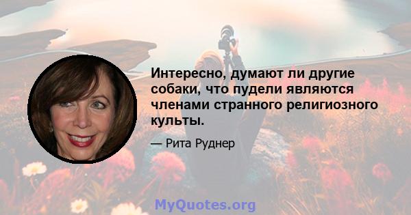 Интересно, думают ли другие собаки, что пудели являются членами странного религиозного культы.