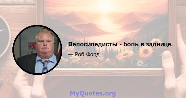 Велосипедисты - боль в заднице.