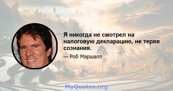 Я никогда не смотрел на налоговую декларацию, не теряя сознания.