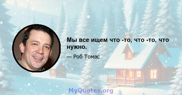 Мы все ищем что -то, что -то, что нужно.