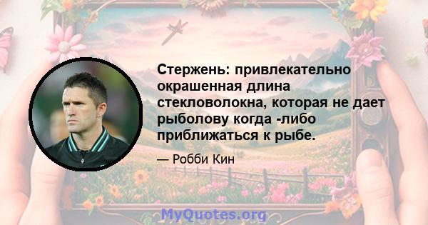 Стержень: привлекательно окрашенная длина стекловолокна, которая не дает рыболову когда -либо приближаться к рыбе.