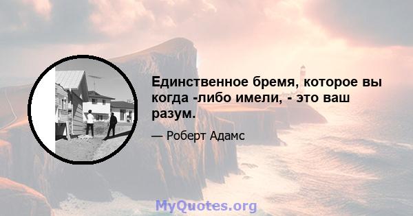 Единственное бремя, которое вы когда -либо имели, - это ваш разум.