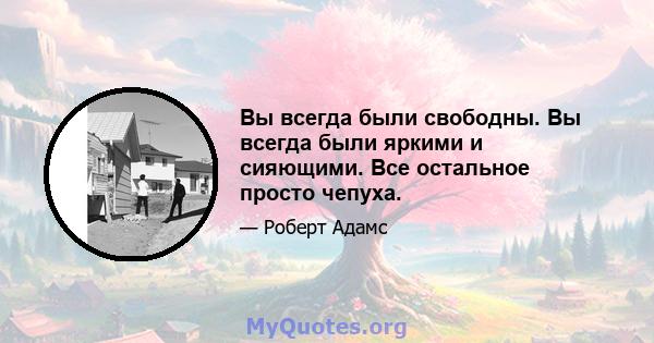 Вы всегда были свободны. Вы всегда были яркими и сияющими. Все остальное просто чепуха.