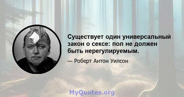 Существует один универсальный закон о сексе: пол не должен быть нерегулируемым.