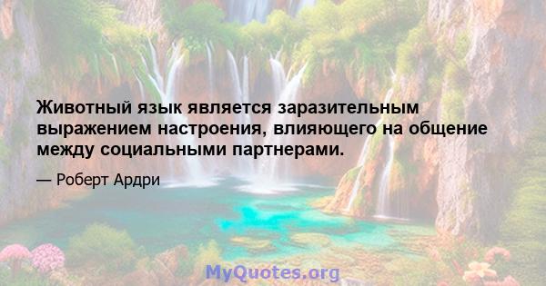 Животный язык является заразительным выражением настроения, влияющего на общение между социальными партнерами.