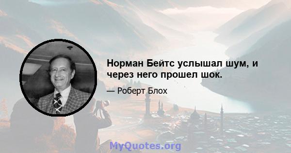 Норман Бейтс услышал шум, и через него прошел шок.