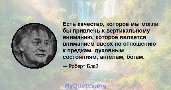 Есть качество, которое мы могли бы привлечь к вертикальному вниманию, которое является вниманием вверх по отношению к предкам, духовным состояниям, ангелам, богам.