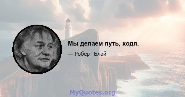 Мы делаем путь, ходя.