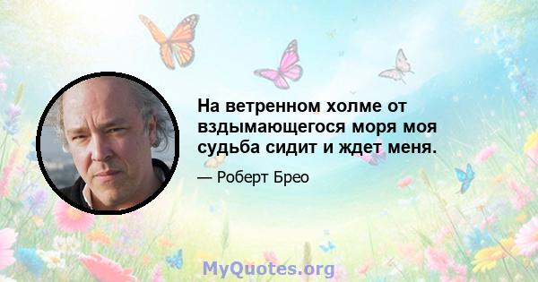 На ветренном холме от вздымающегося моря моя судьба сидит и ждет меня.