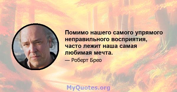 Помимо нашего самого упрямого неправильного восприятия, часто лежит наша самая любимая мечта.