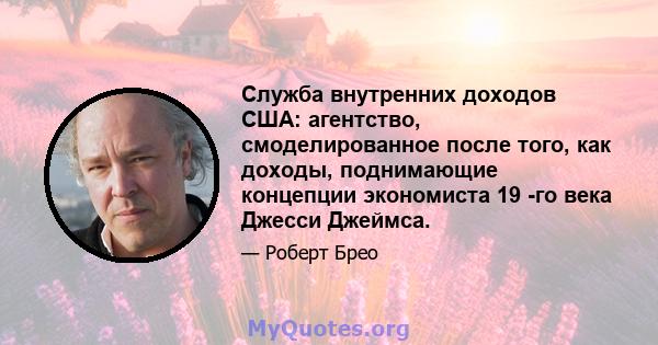 Служба внутренних доходов США: агентство, смоделированное после того, как доходы, поднимающие концепции экономиста 19 -го века Джесси Джеймса.