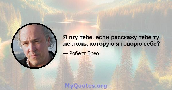 Я лгу тебе, если расскажу тебе ту же ложь, которую я говорю себе?