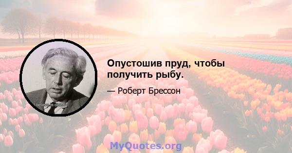 Опустошив пруд, чтобы получить рыбу.