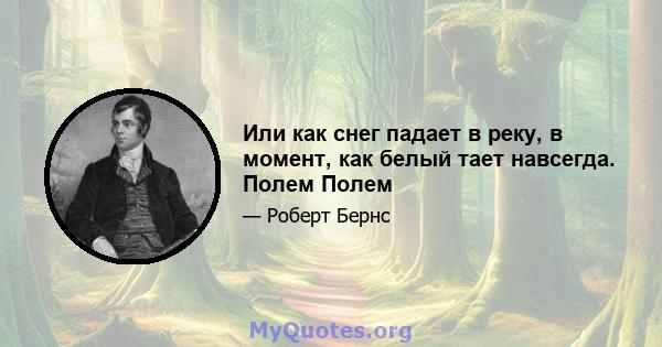 Или как снег падает в реку, в момент, как белый тает навсегда. Полем Полем