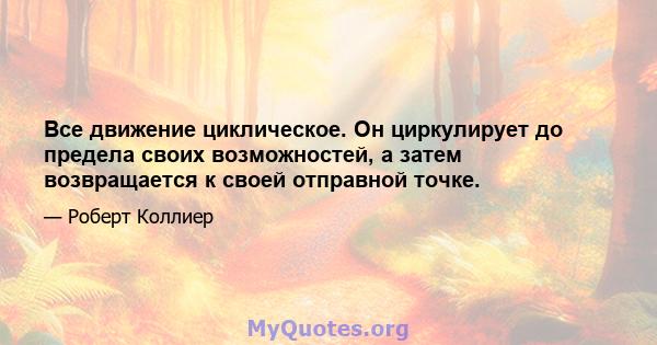 Все движение циклическое. Он циркулирует до предела своих возможностей, а затем возвращается к своей отправной точке.