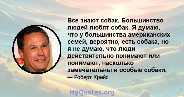 Все знают собак. Большинство людей любят собак. Я думаю, что у большинства американских семей, вероятно, есть собака, но я не думаю, что люди действительно понимают или понимают, насколько замечательны и особые собаки.