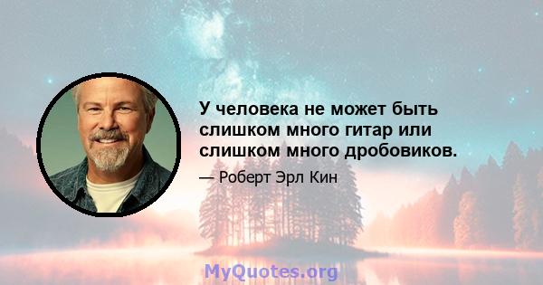 У человека не может быть слишком много гитар или слишком много дробовиков.