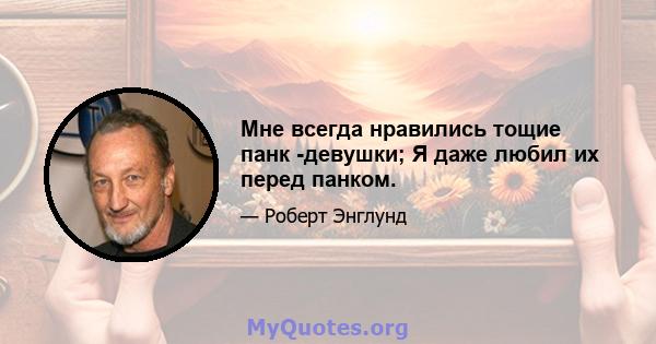 Мне всегда нравились тощие панк -девушки; Я даже любил их перед панком.