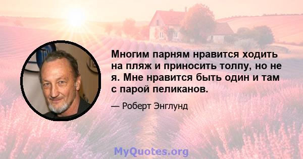 Многим парням нравится ходить на пляж и приносить толпу, но не я. Мне нравится быть один и там с парой пеликанов.