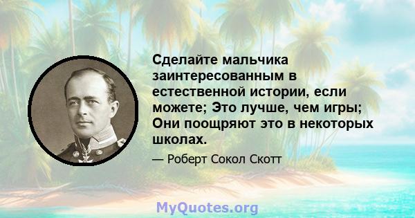 Сделайте мальчика заинтересованным в естественной истории, если можете; Это лучше, чем игры; Они поощряют это в некоторых школах.