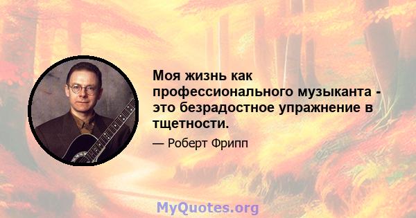 Моя жизнь как профессионального музыканта - это безрадостное упражнение в тщетности.