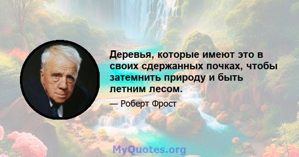 Деревья, которые имеют это в своих сдержанных почках, чтобы затемнить природу и быть летним лесом.