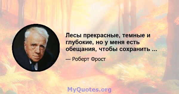 Лесы прекрасные, темные и глубокие, но у меня есть обещания, чтобы сохранить ...