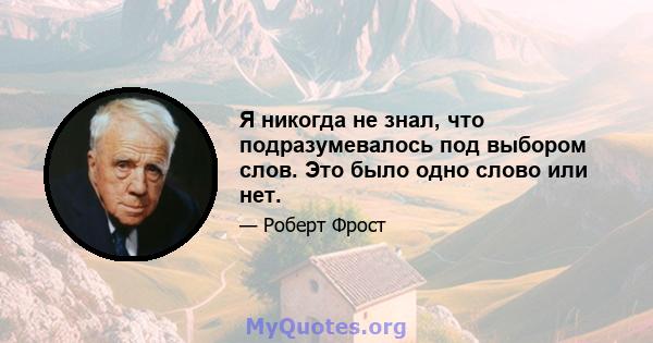 Я никогда не знал, что подразумевалось под выбором слов. Это было одно слово или нет.