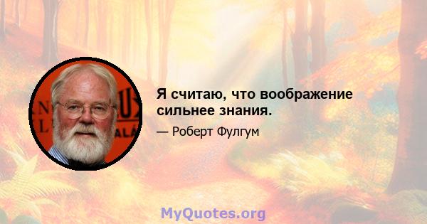 Я считаю, что воображение сильнее знания.