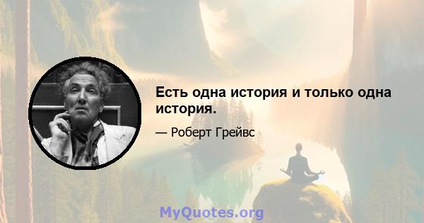 Есть одна история и только одна история.