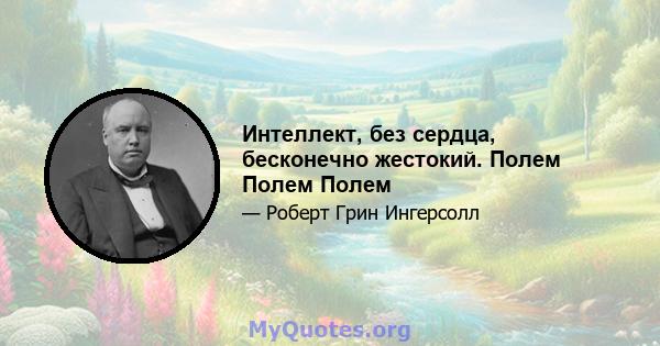 Интеллект, без сердца, бесконечно жестокий. Полем Полем Полем