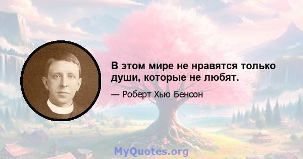 В этом мире не нравятся только души, которые не любят.