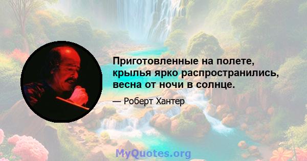 Приготовленные на полете, крылья ярко распространились, весна от ночи в солнце.