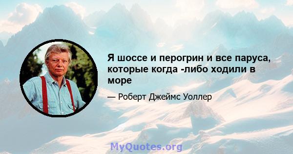 Я шоссе и перогрин и все паруса, которые когда -либо ходили в море