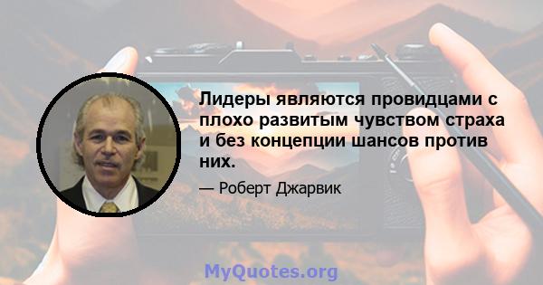 Лидеры являются провидцами с плохо развитым чувством страха и без концепции шансов против них.