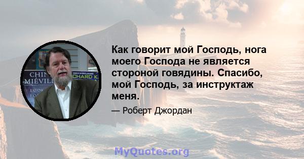 Как говорит мой Господь, нога моего Господа не является стороной говядины. Спасибо, мой Господь, за инструктаж меня.