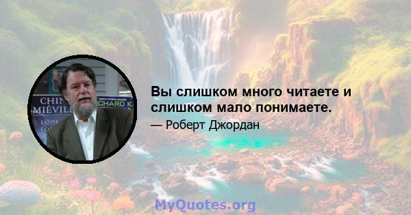 Вы слишком много читаете и слишком мало понимаете.