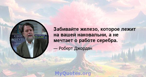 Забивайте железо, которое лежит на вашей наковальни, а не мечтает о работе серебра.