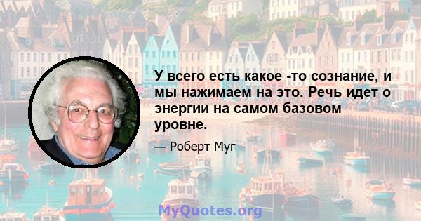 У всего есть какое -то сознание, и мы нажимаем на это. Речь идет о энергии на самом базовом уровне.